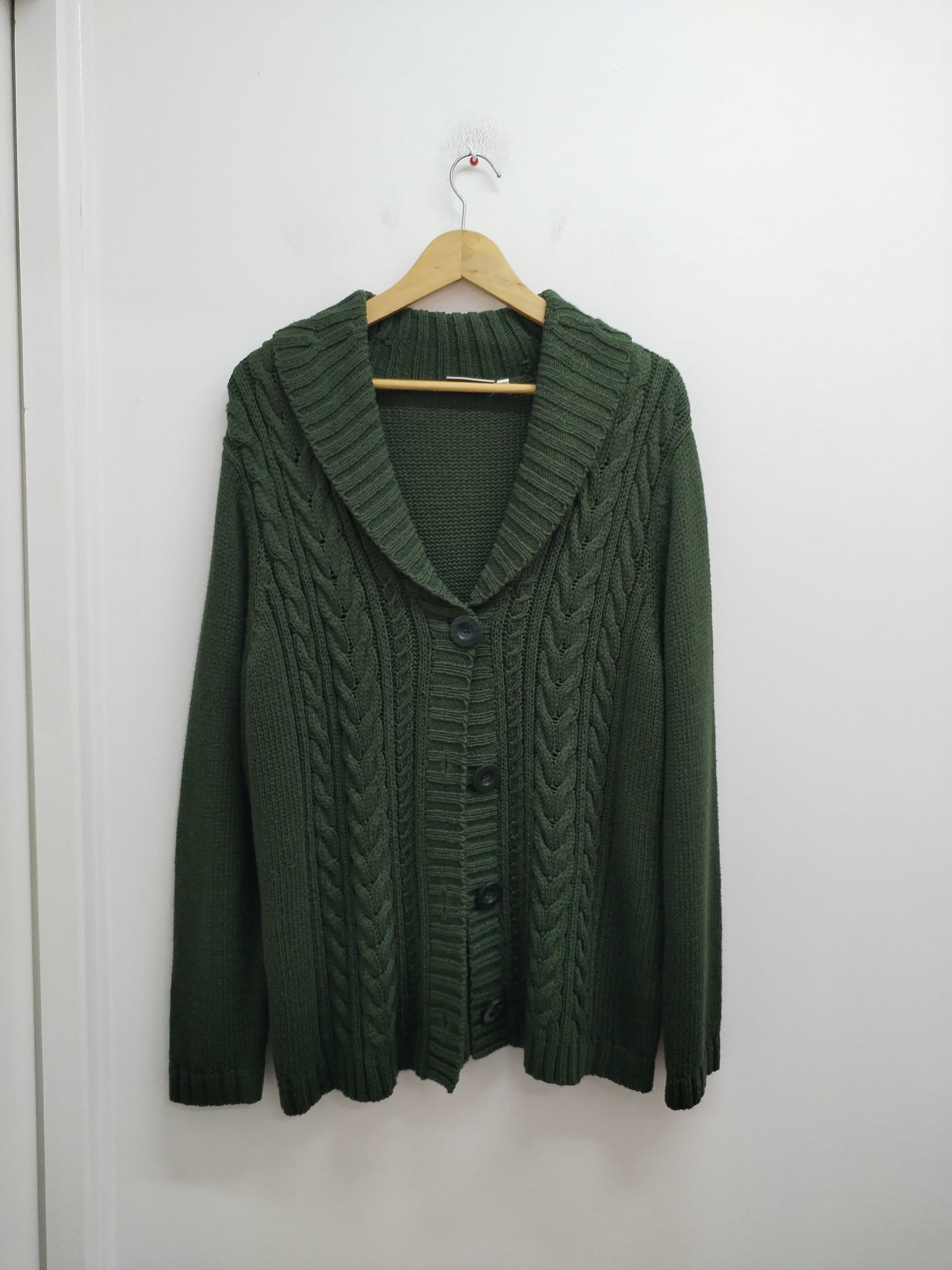 Gilet grosses mailles Canda kaki Taille XL