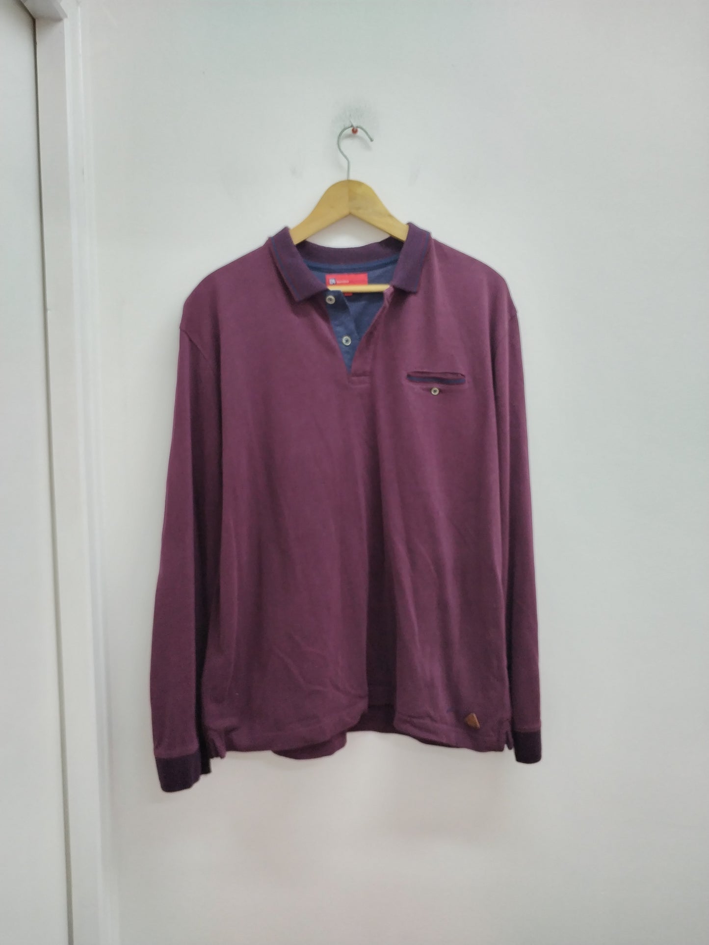 Polo manches longues Davero bordeaux Taille XL