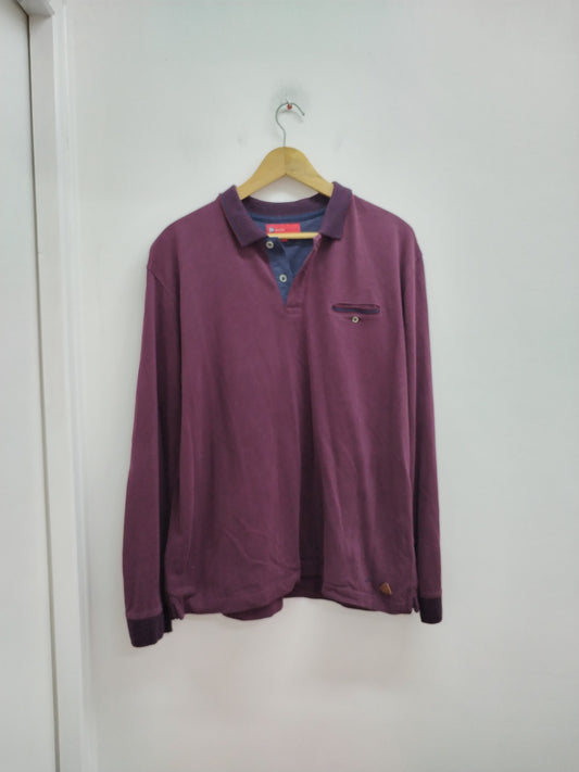 Polo manches longues Davero bordeaux Taille XL