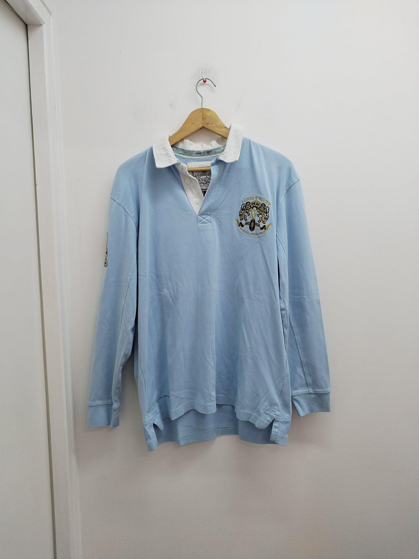 Polo manches longues Lords of Rugby bleu clair Taille L