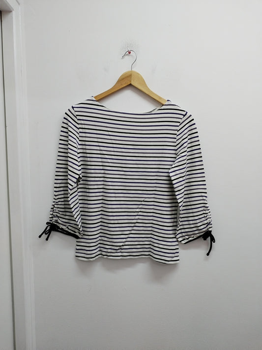 T-shirt manches 3/4 Autre Ton blanc rayé Taille M