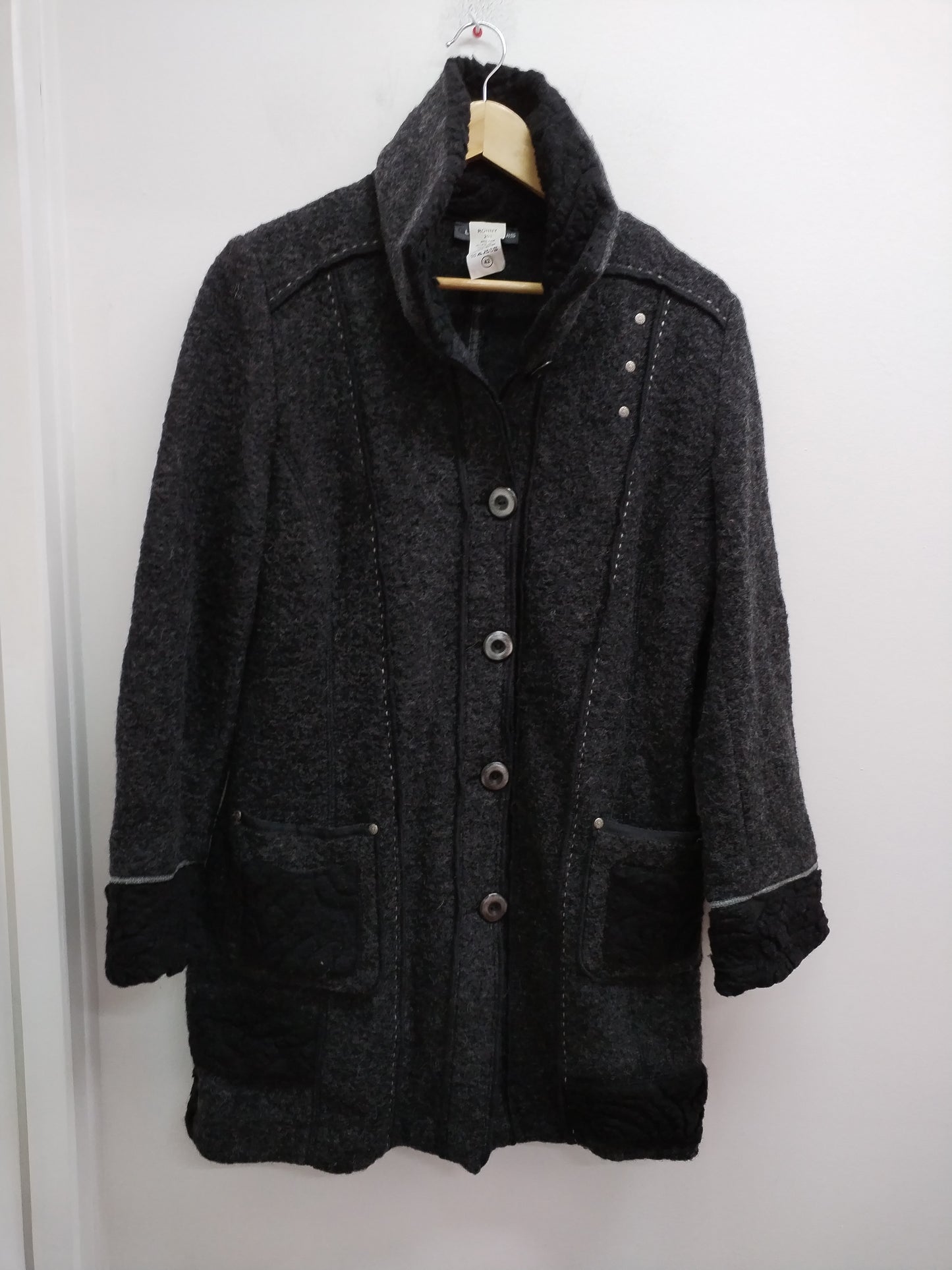 Veste longue d'hiver Guy Dubouis grise anthracite Taille 42