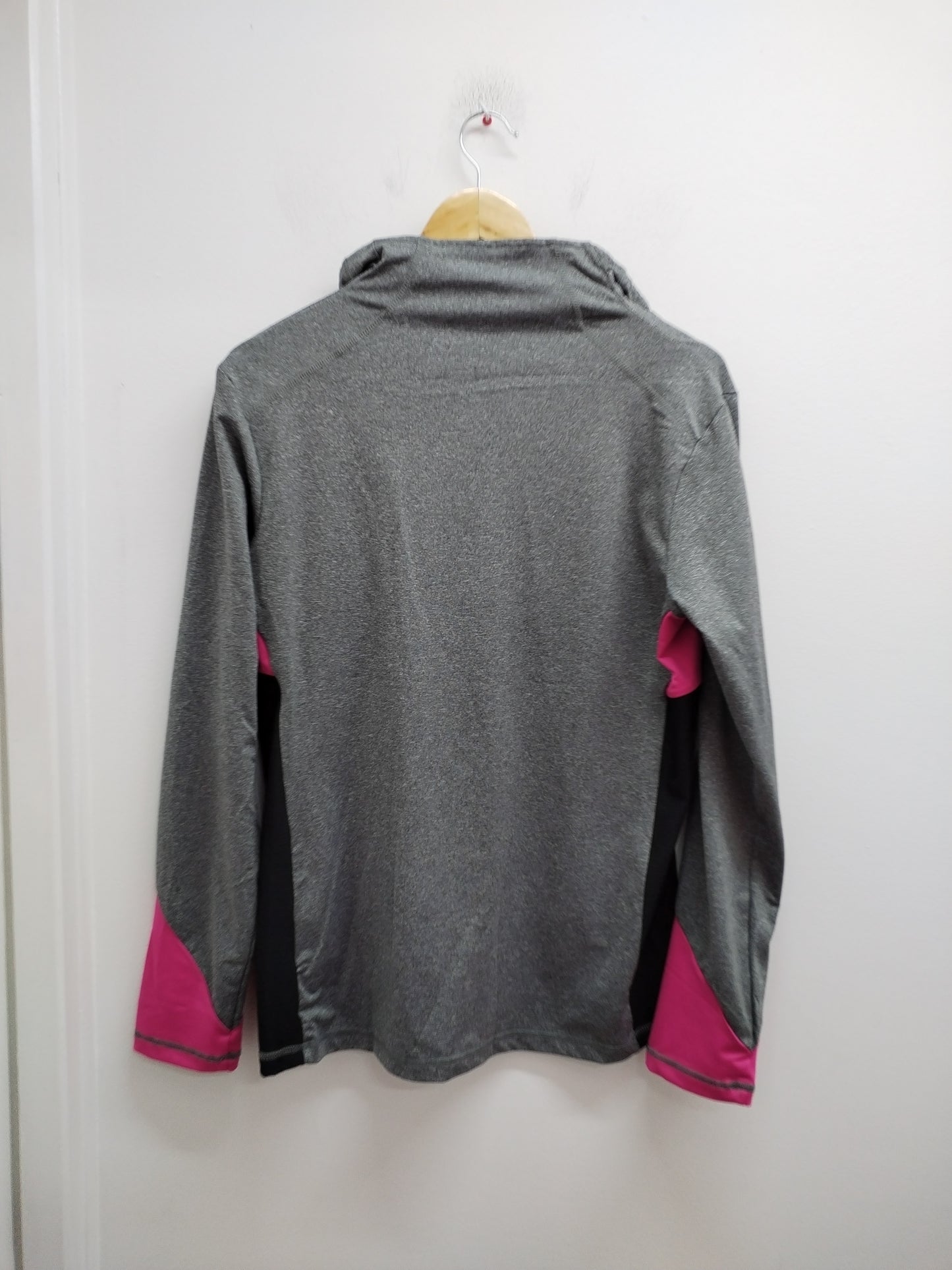 Veste de sport zippée grise, noire et rose Taille L