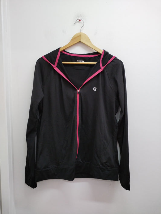 Veste de sport zippée à capuche Redmax noire et rose Taille XL