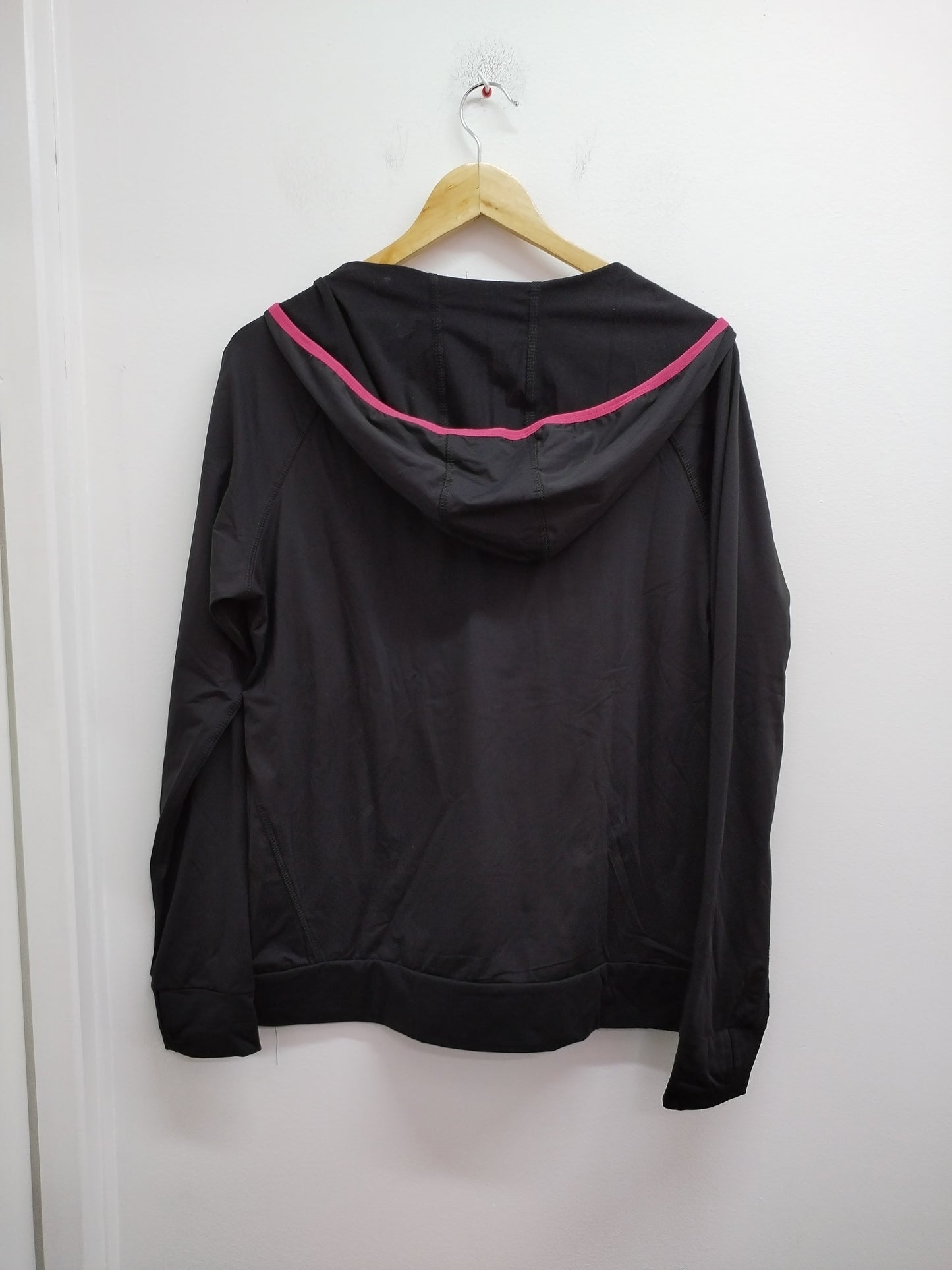 Veste de sport zippée à capuche Redmax noire et rose Taille XL