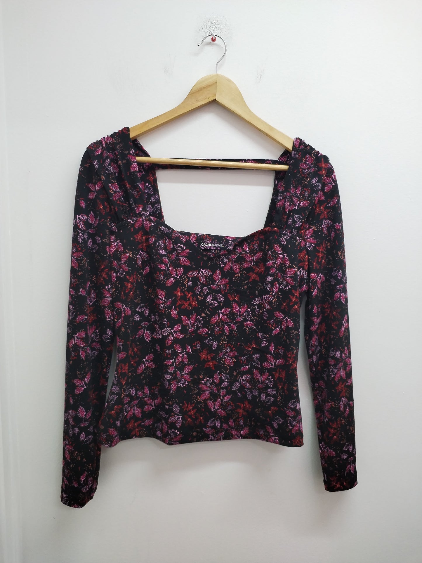 Tunique manches longues Cache-Cache noire fleurie Taille M