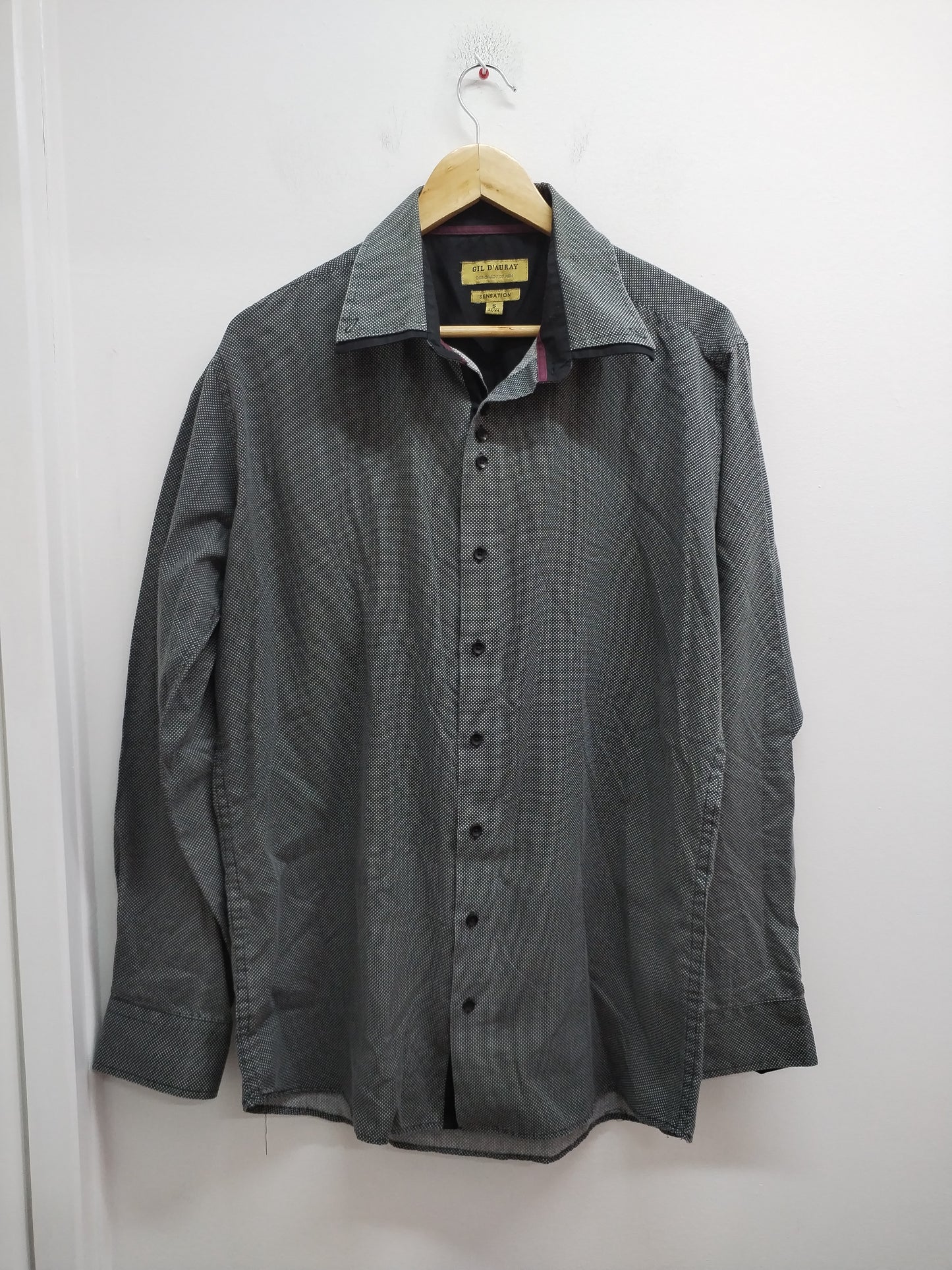 Chemise Gil D'Auray grise à petits pois Taille XL