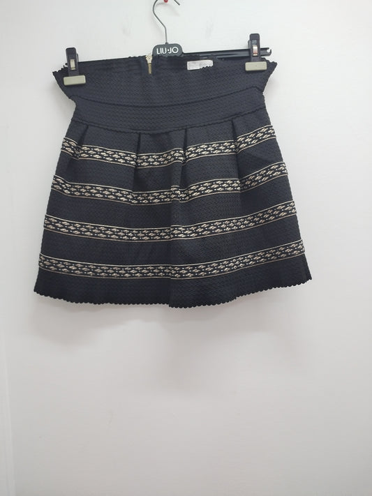 Jupe plissée Cache-Cache noire et argentée Taille 38