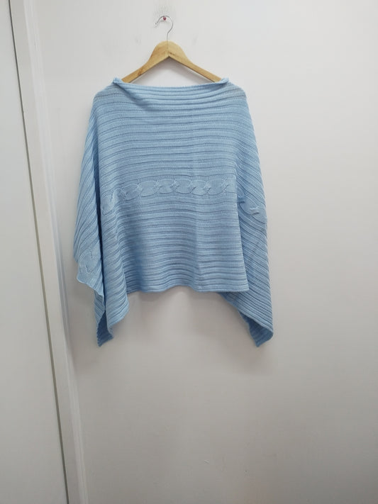 Poncho J'espère bleu clair Taille Unique