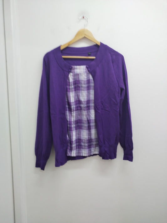 Pull tunique violet à carreaux Taille XL/XXL