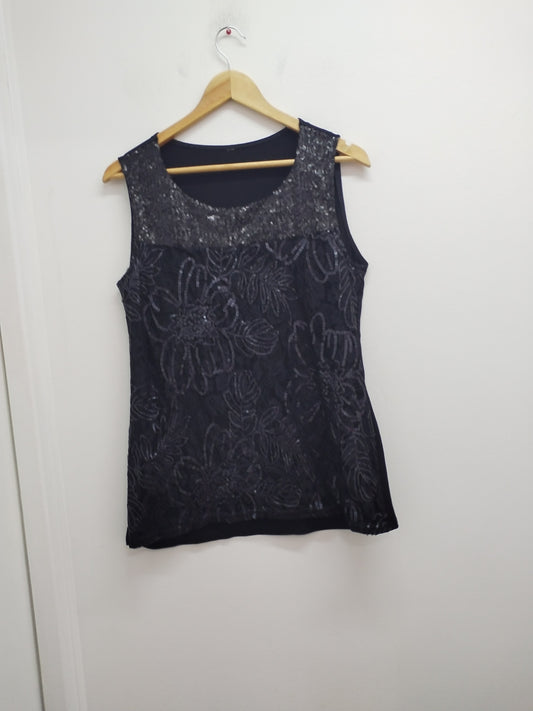 Débardeur noir avec sequins brillants Taille L