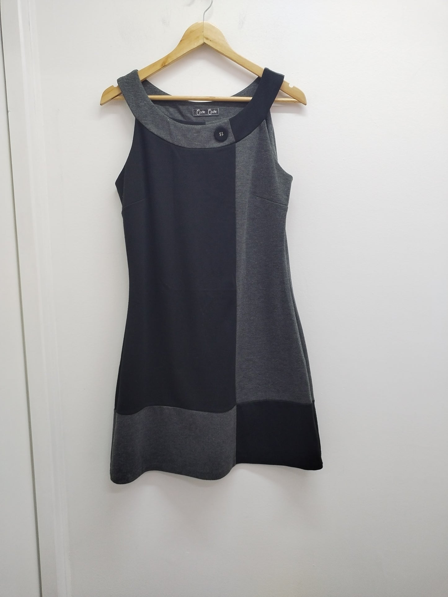 Robe sans manche Cache-Cache noire et grise Taille 38