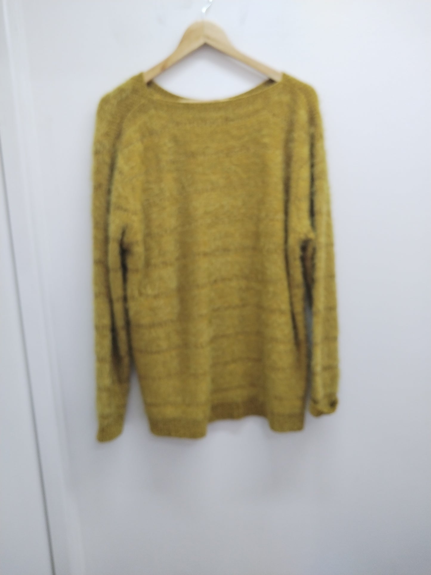 Pull maille poilue moutarde et doré Taille 2XL
