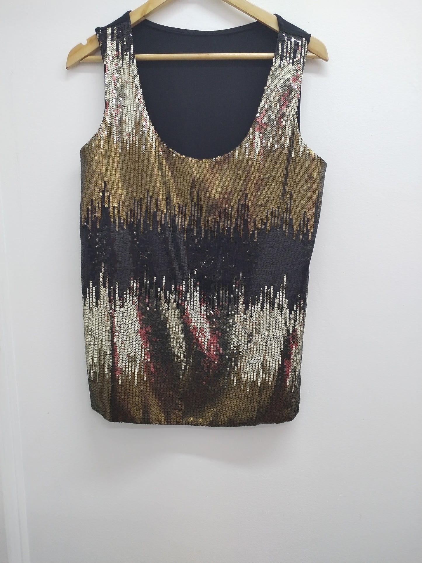 Débardeur noir avec sequins brillants Taille L