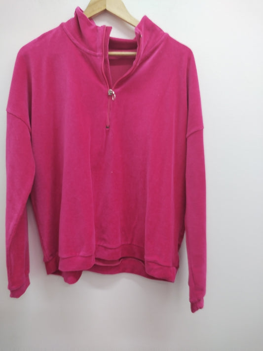 Pull avec col en velours rose fuchsia Taille 2XL