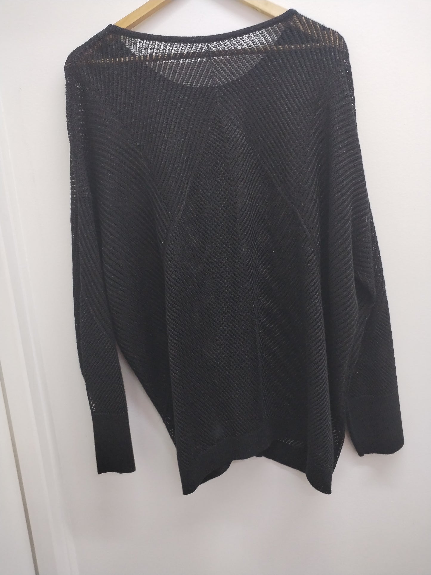 Pull maille ajourées noir brillant Taille 3XL/4XL