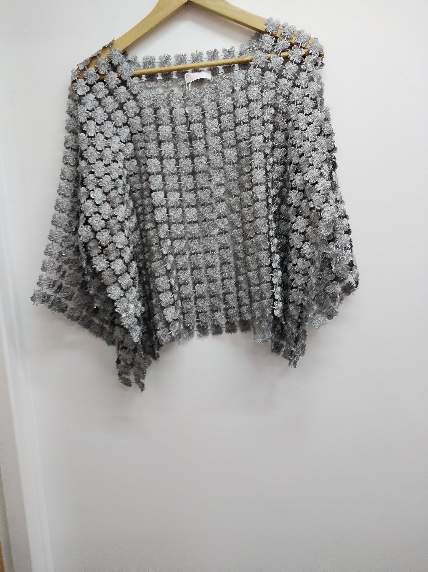 Tunique ajourée manches 3/4 argentée Taille XL