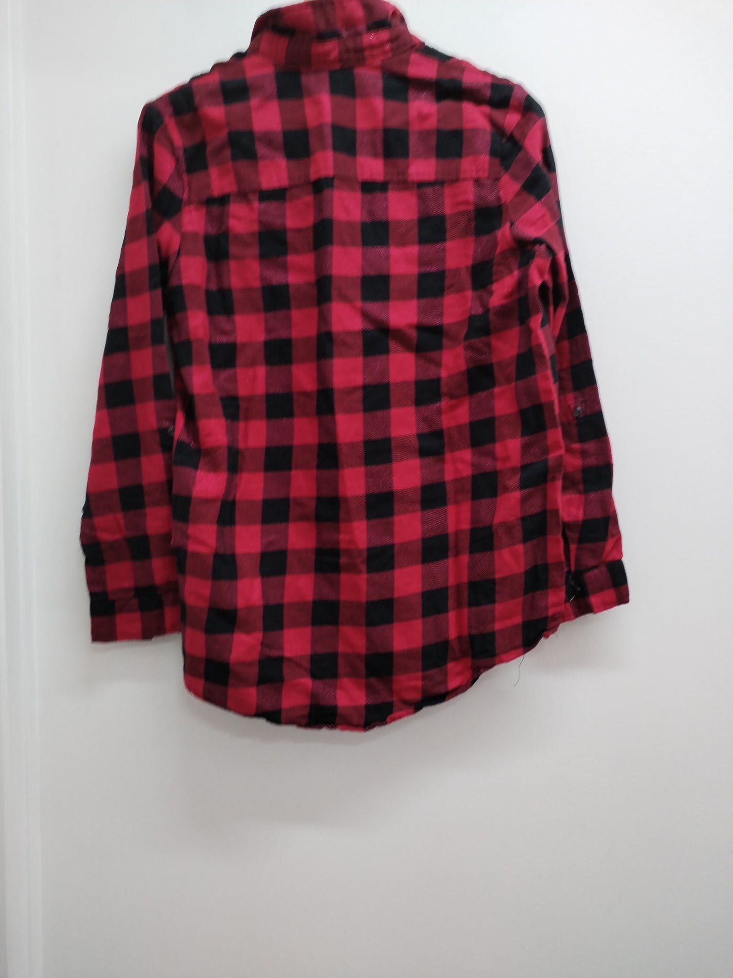 Chemise Jean Pascale rouge brillant et noir à carreaux Taille 40