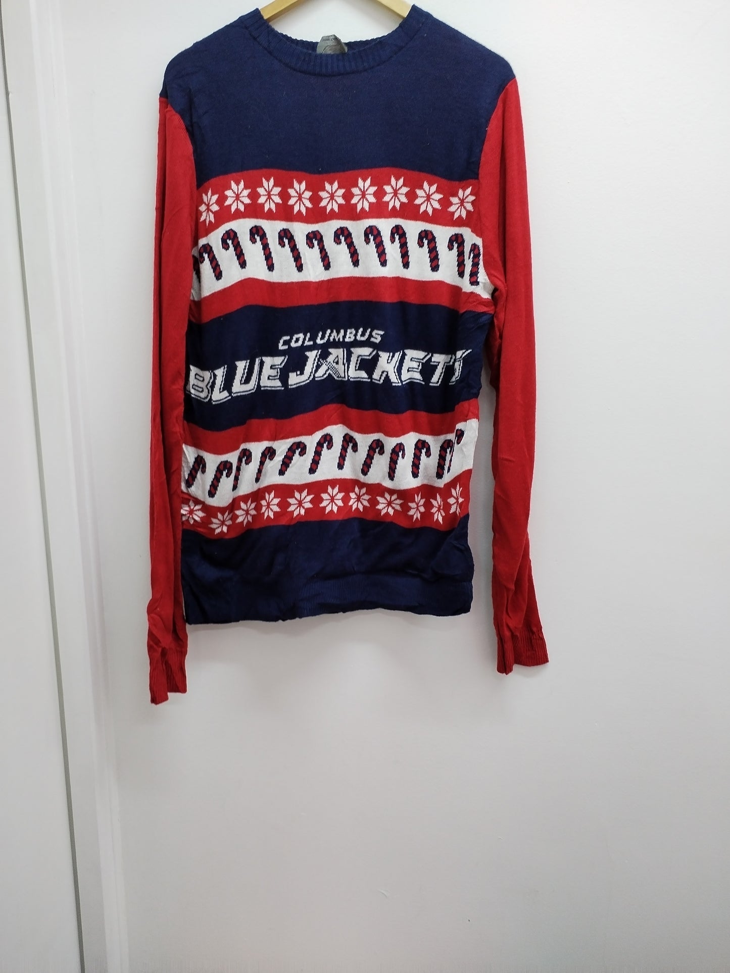 Pull de Noël NHL bleu, rouge et bleu à motifs Taille L