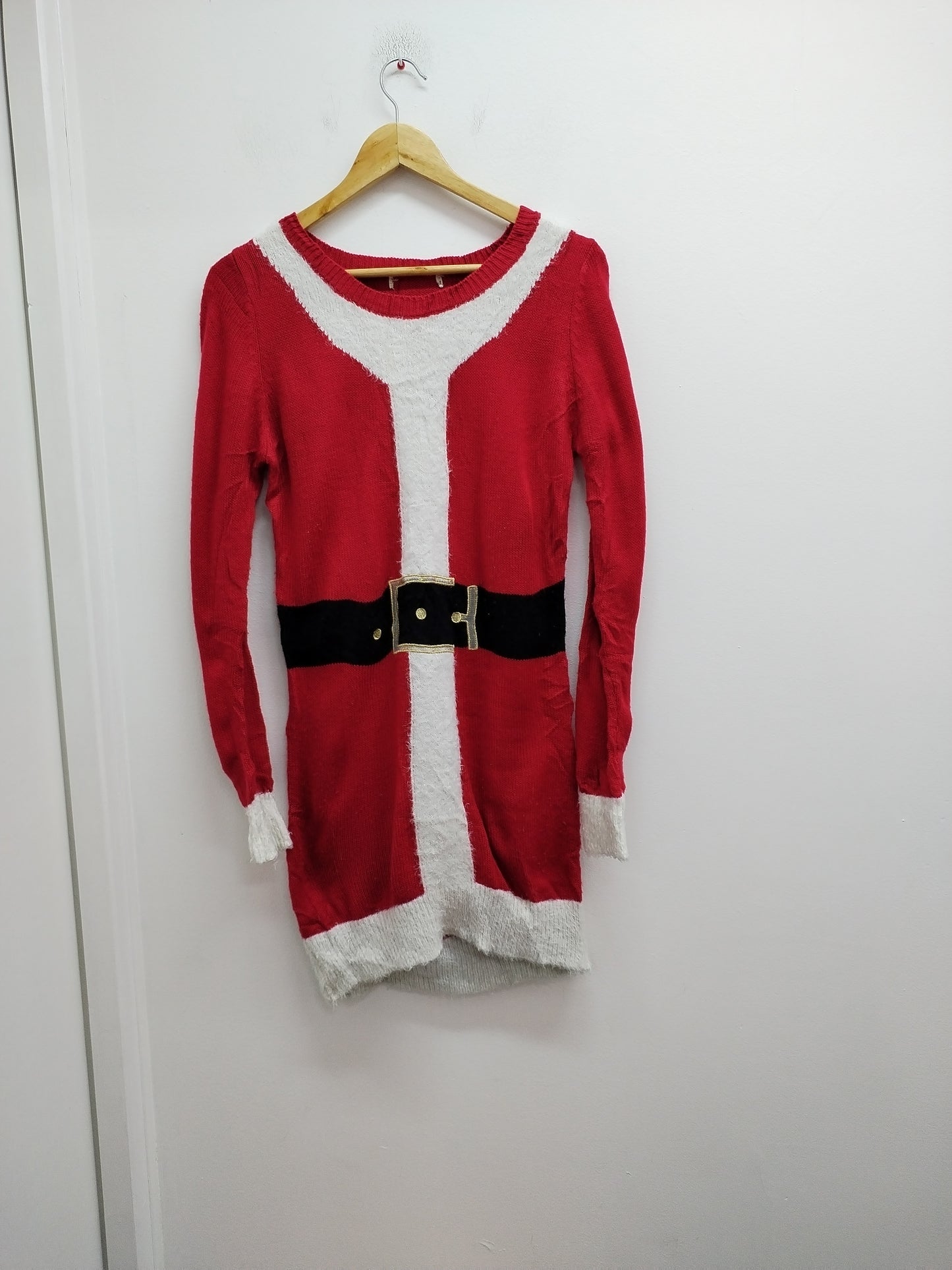 Robe pull de Noël rouge, noire et blanche Taille L