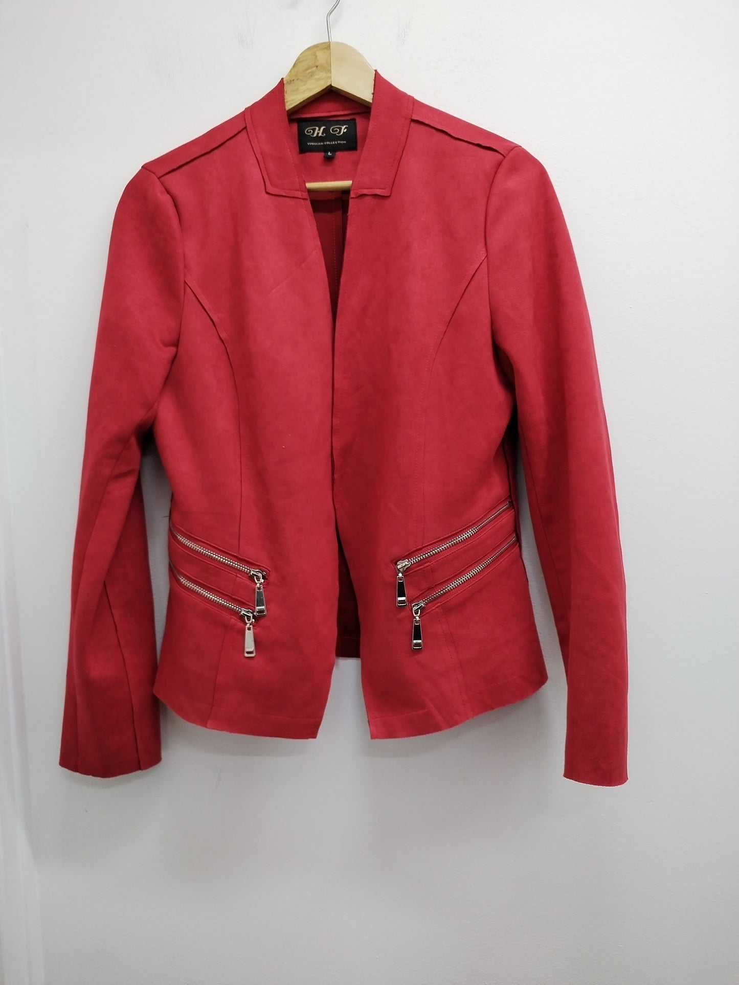 Veste H F effet daim rouge Taille L