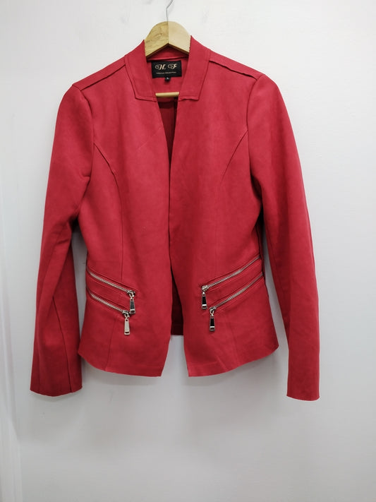 Veste H F effet daim rouge Taille L