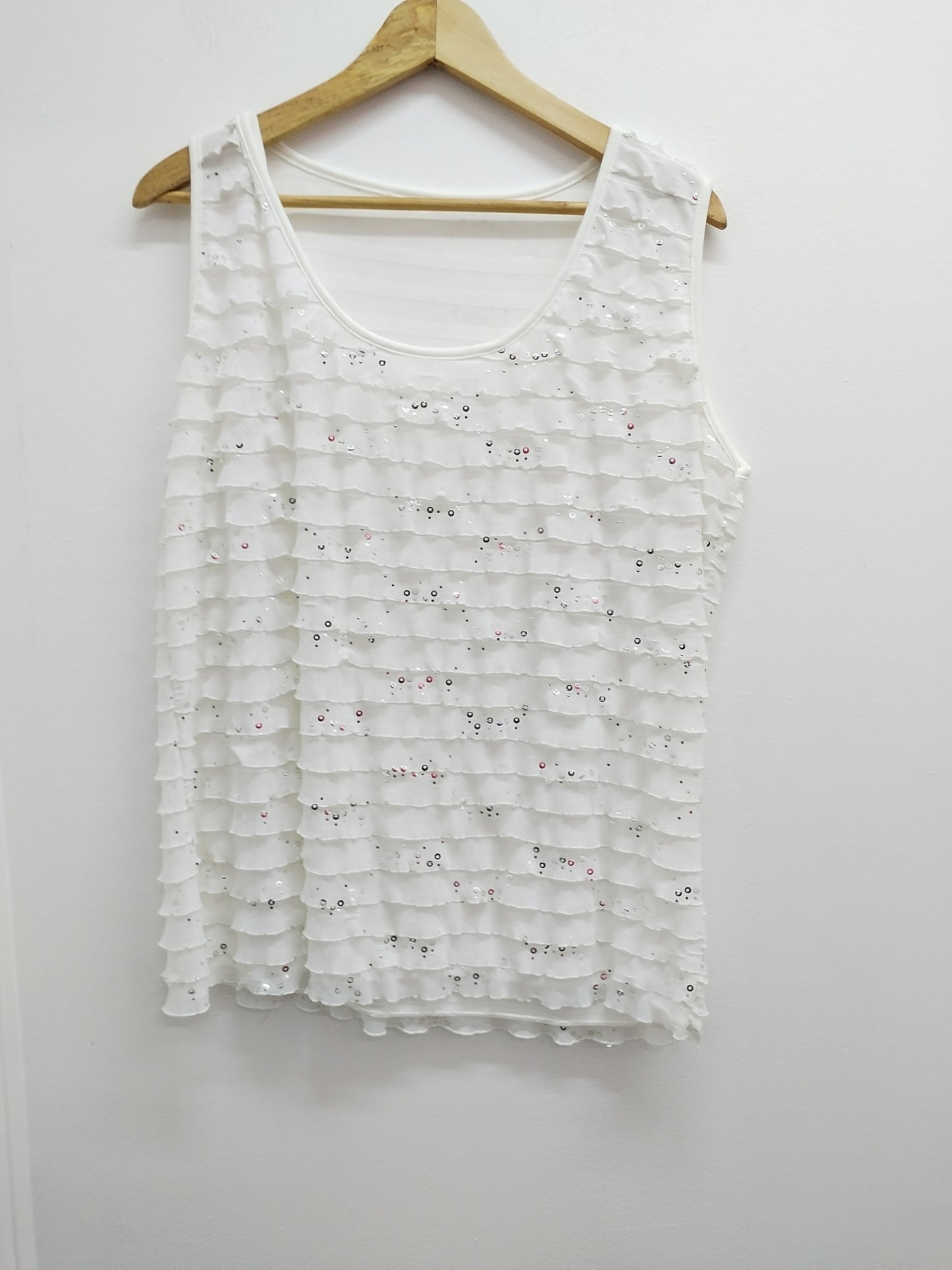 Débardeur blanc avec sequins Taille XL