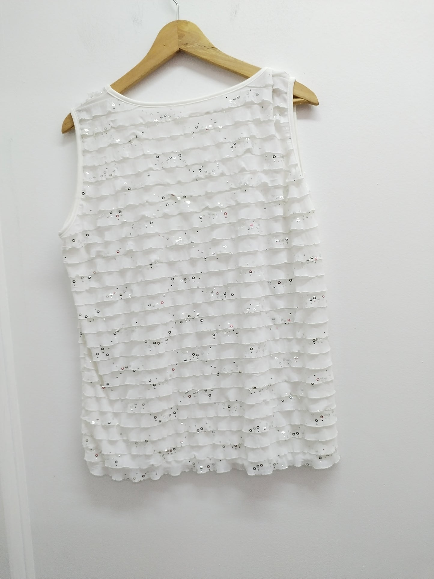 Débardeur blanc avec sequins Taille XL