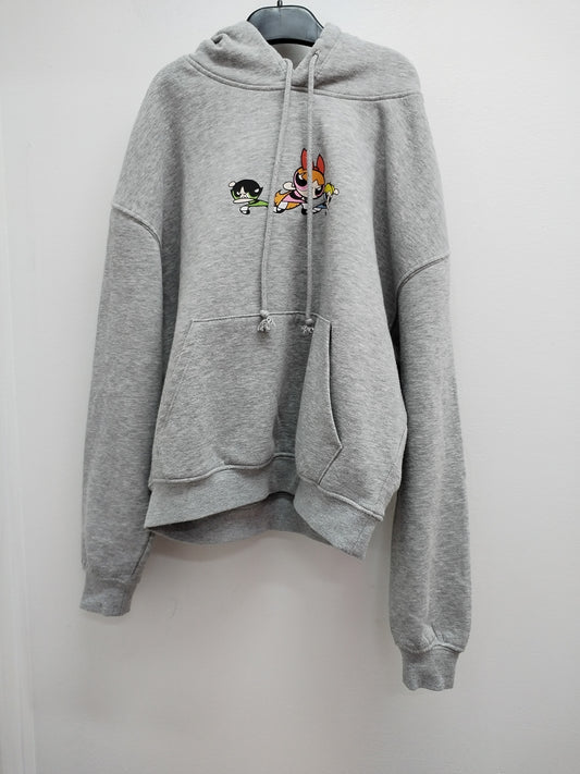 Sweat à capuche Jennyfer Super nana gris clair Taille 12 Ans (XXS)