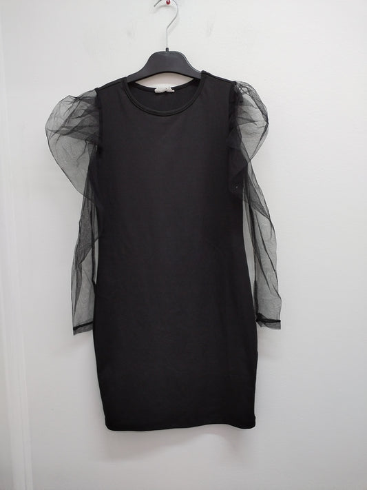 Robe manches longues en tulle Shein noire Taille 10 Ans