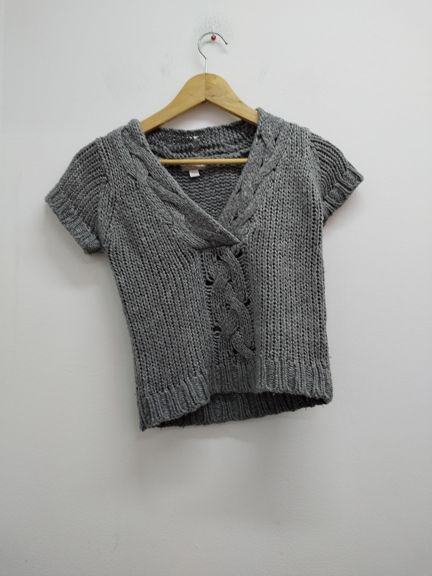 Pull grosses mailles manches courtes Orchestra gris Taille 8 Ans