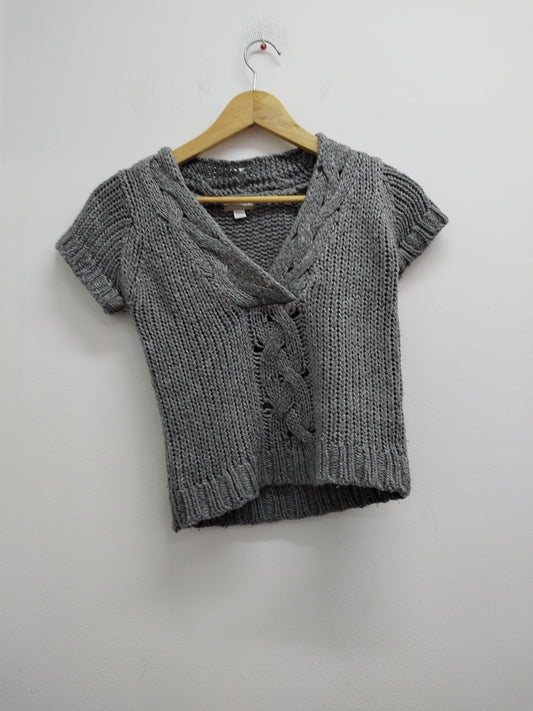 Pull grosses mailles manches courtes Orchestra gris Taille 8 Ans