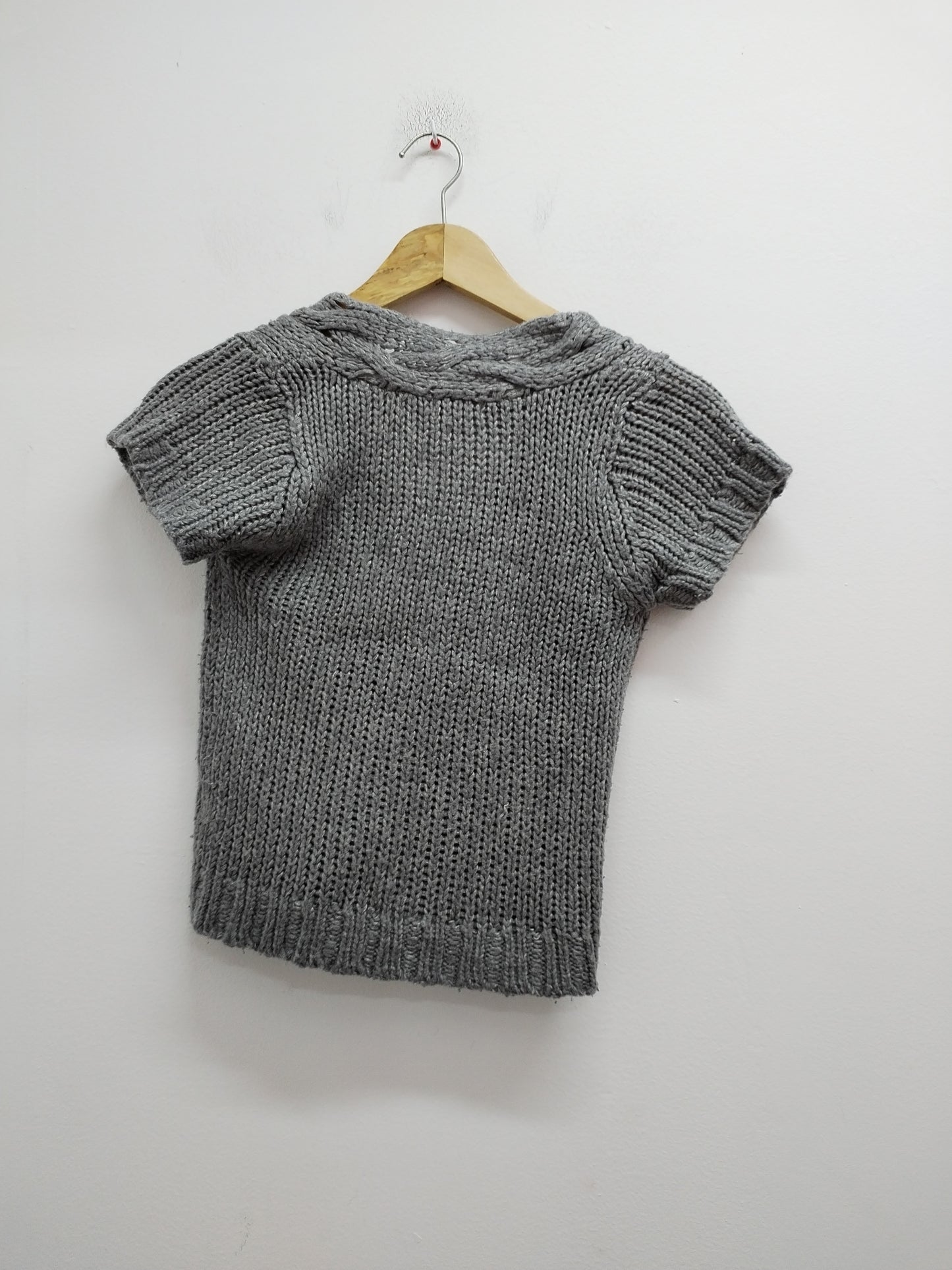 Pull grosses mailles manches courtes Orchestra gris Taille 8 Ans