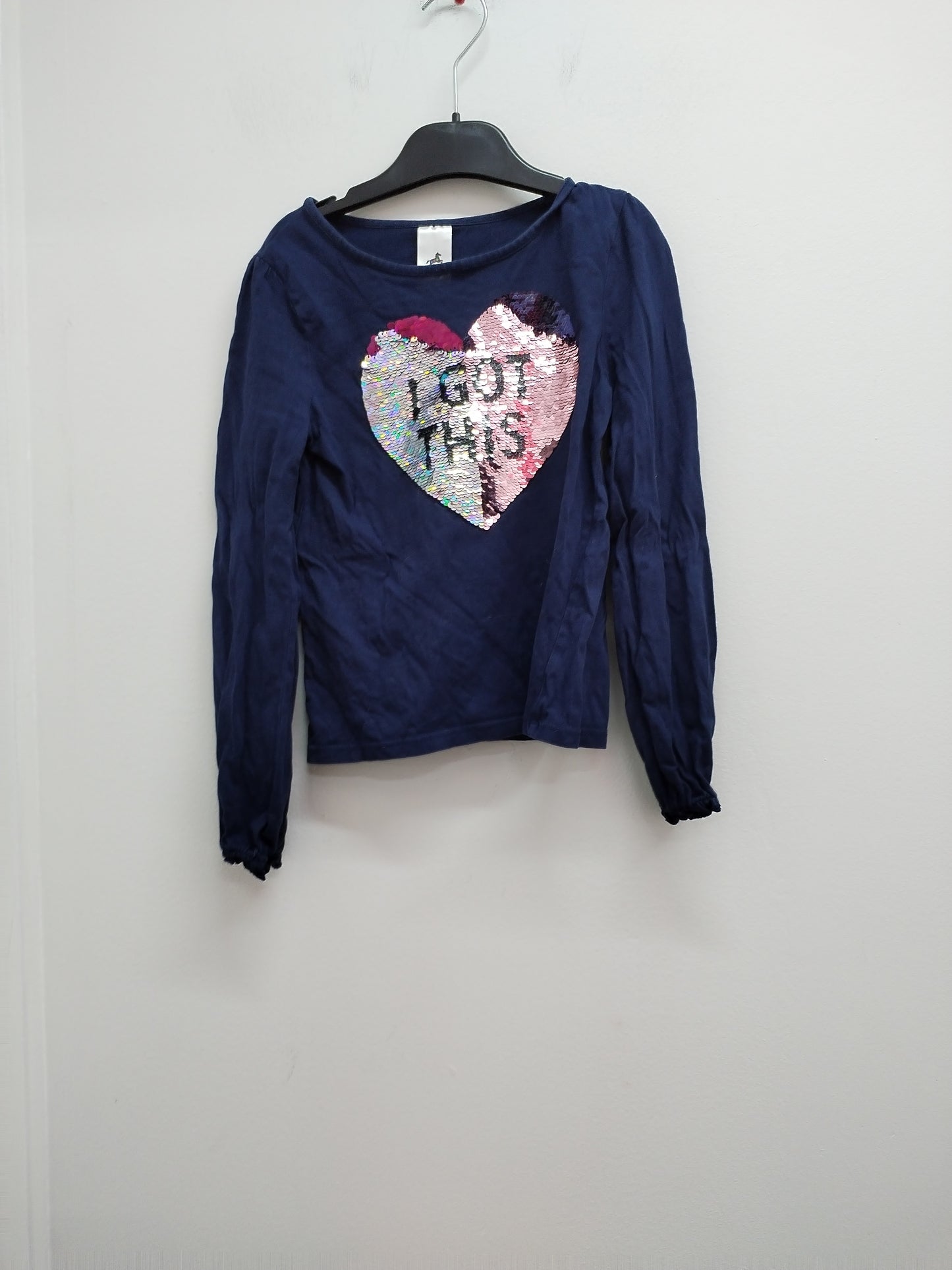 T-shirt manches longues Palomino marine avec sequins Taille 8 Ans