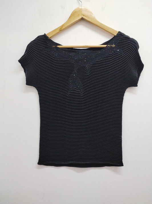 Tunique manches courtes noire avec sequins Taille XS