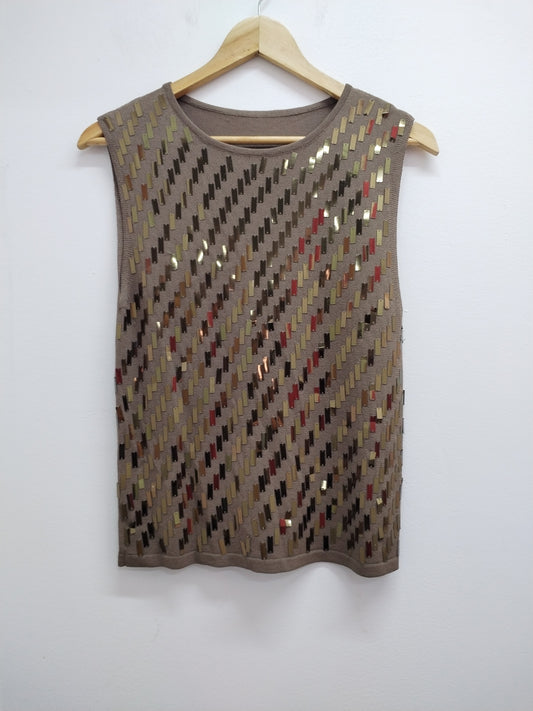 Débardeur marron avec strass Taille 42