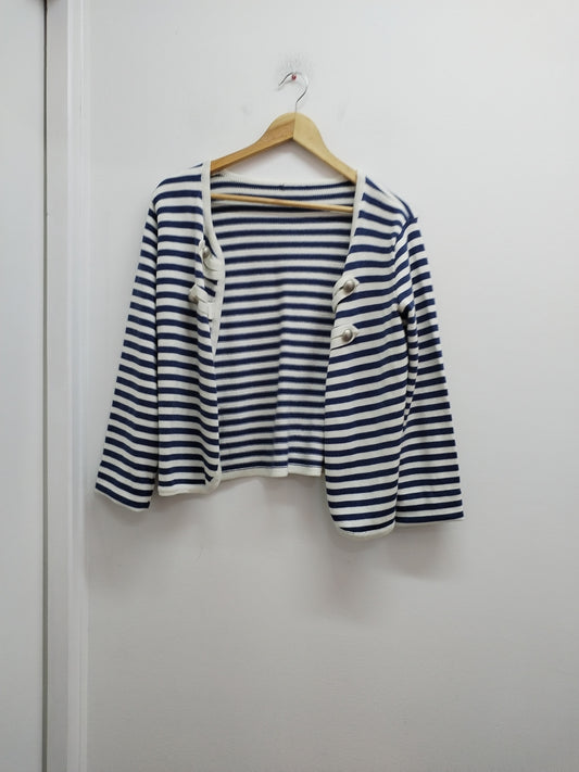 Gilet rayé blanc et bleu Taille M