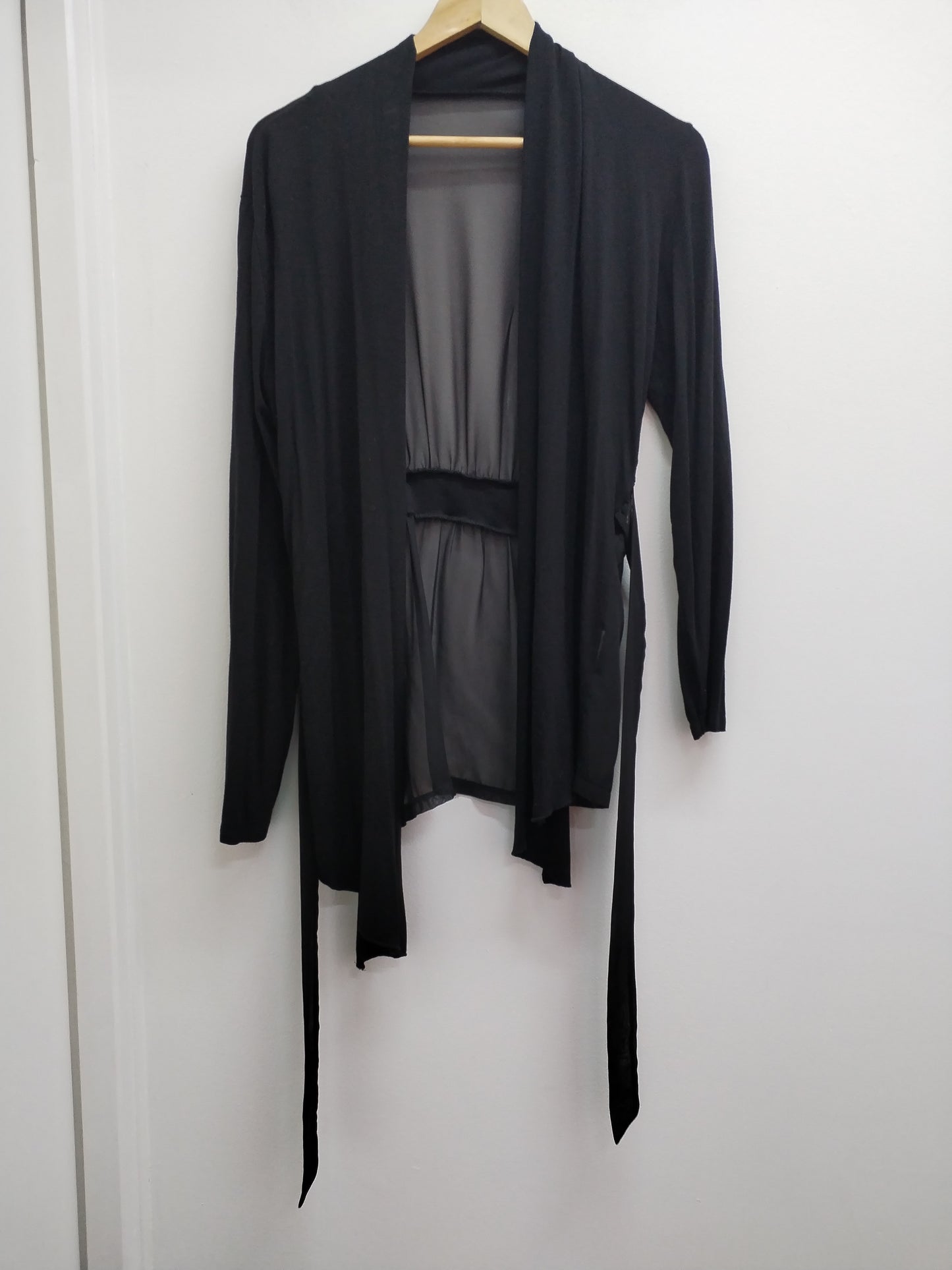 Gilet long noir avec dos transparent Taille L