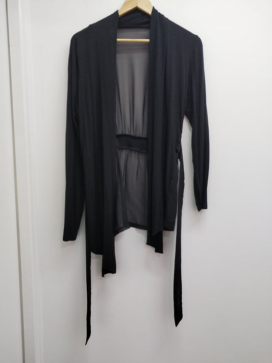 Gilet long noir avec dos transparent Taille L