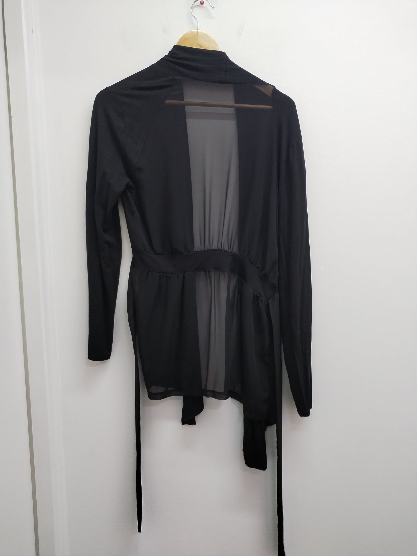 Gilet long noir avec dos transparent Taille L