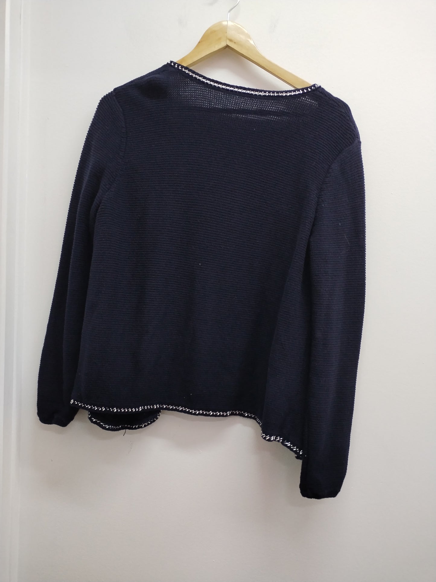 Gilet en maille avec maillons argentés marine Taille XL
