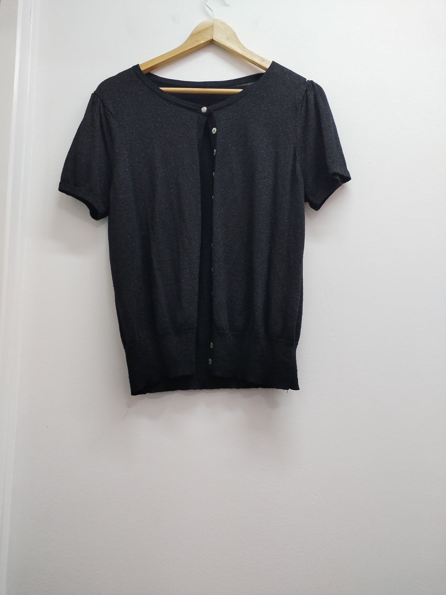 Gilet manches courtes noir brillant Taille M