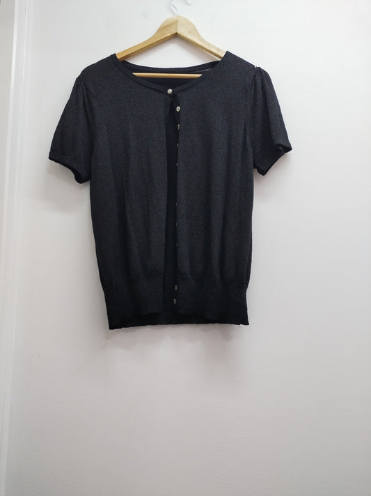 Gilet manches courtes noir brillant Taille M