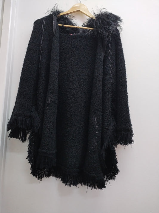 Gilet zippé manches 3/4 Laetitia Rosa noir Taille XL/XXL