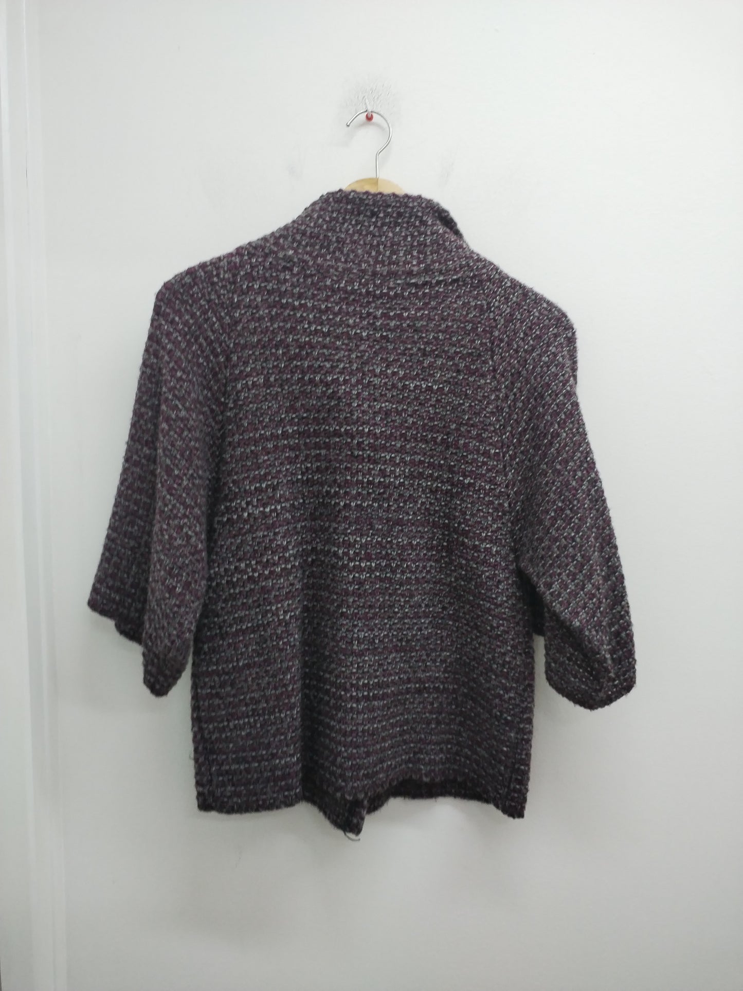 Gilet manches 3/4 prune et gris Taille M