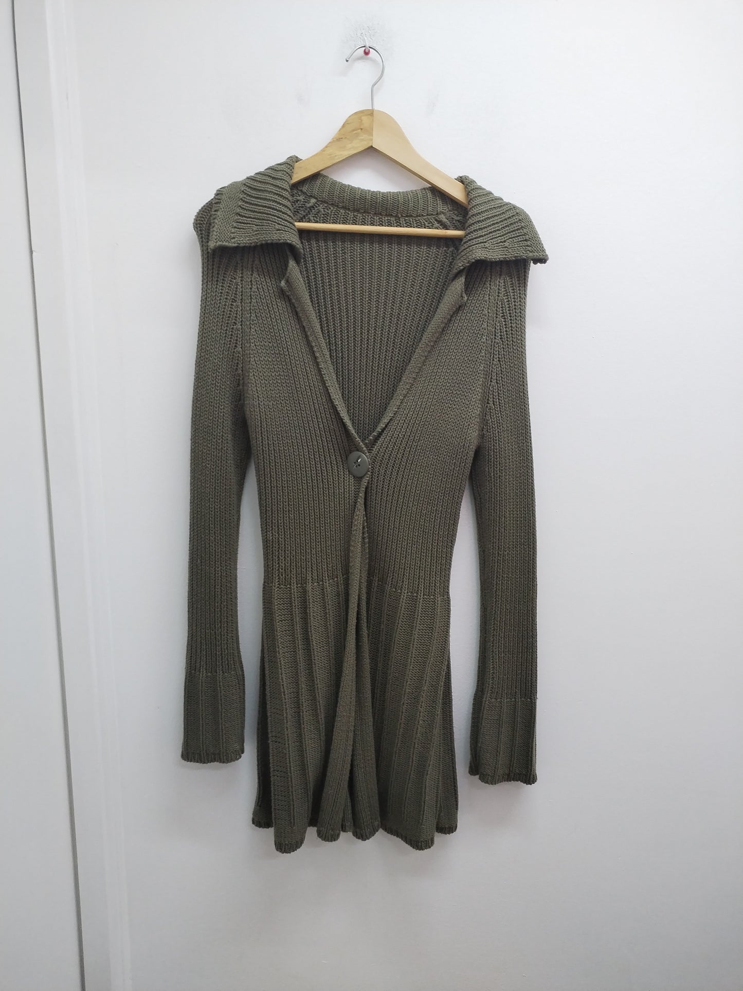 Gilet long en maille kaki Taille M