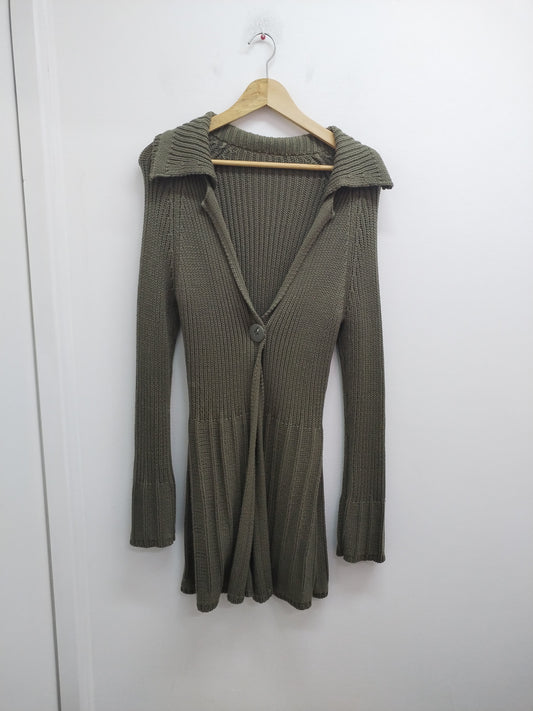 Gilet long en maille kaki Taille M