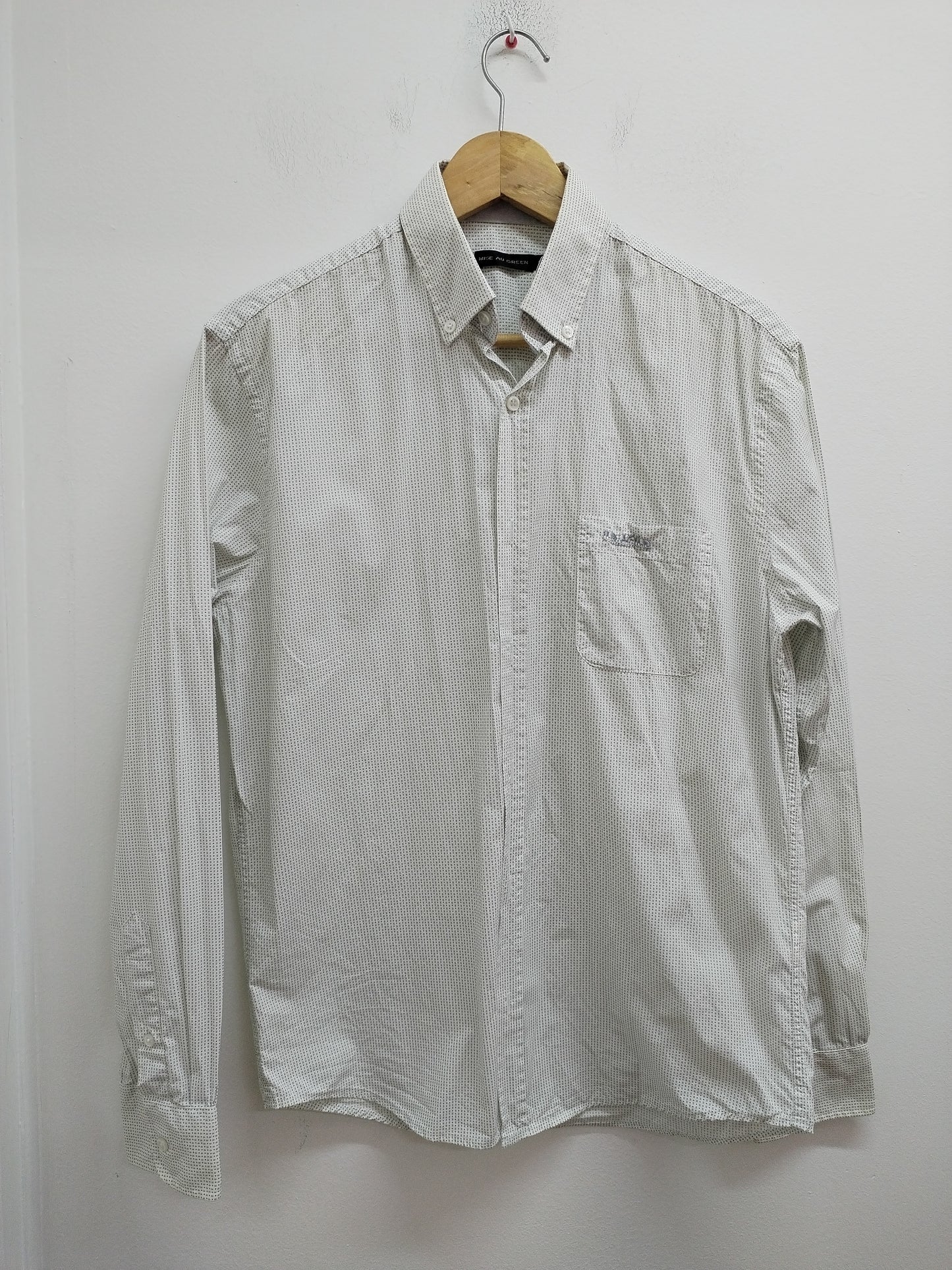 Chemise Mise au Green blanche à petits pois Taille S