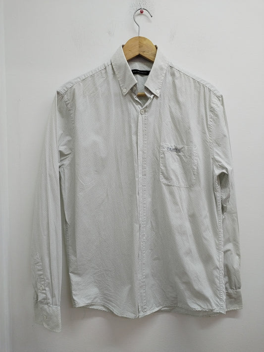 Chemise Mise au Green blanche à petits pois Taille S