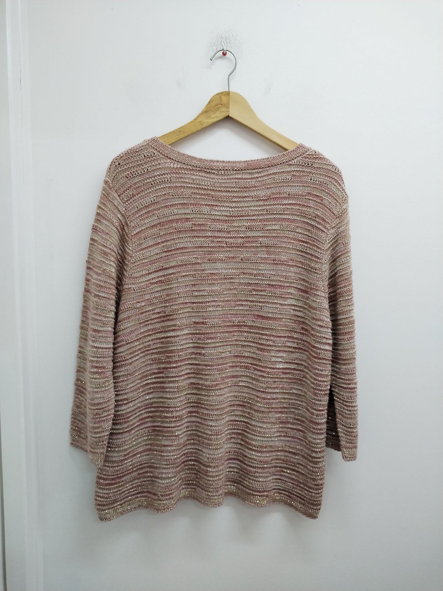 Gilet manches 3/4 vieux rose brillant Taille L